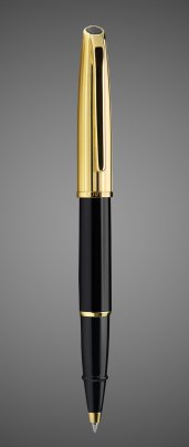 Ручка Роллер Aurora Style Metal Black resin GT, в подарочной коробке, Покрытия: позолота, позолота, смола