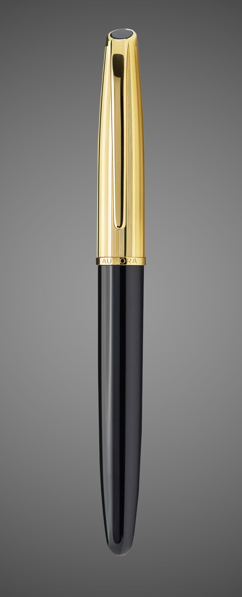 Ручка Роллер Aurora Style Metal Black resin GT, в подарочной коробке, Покрытия: позолота, позолота, смола