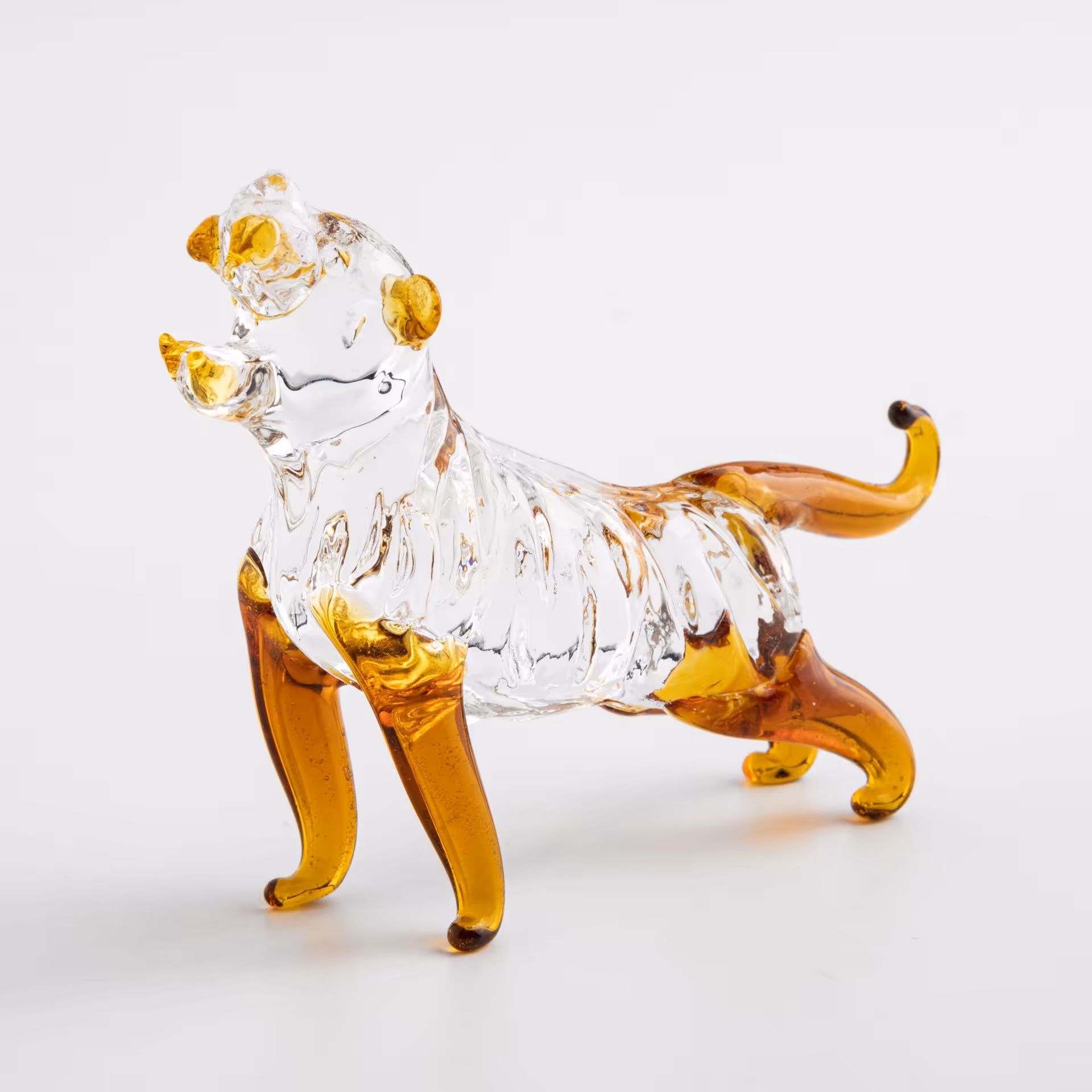 Фигурка декоративная "Тигр", цветное стекло, СССР, 1970-1990 гг.