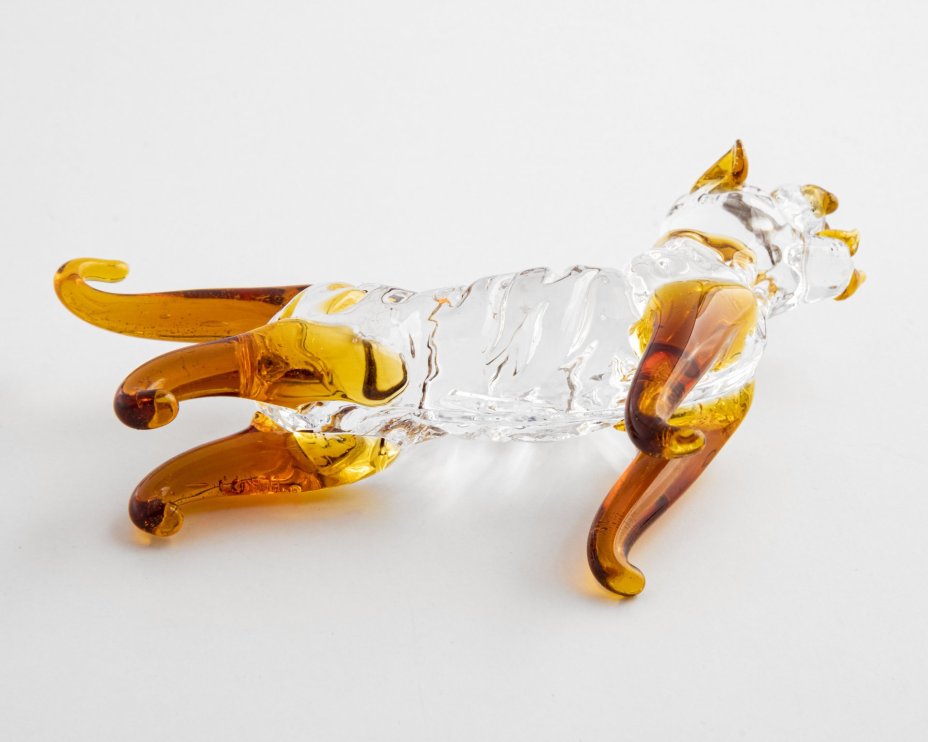 Фигурка декоративная "Тигр", цветное стекло, СССР, 1970-1990 гг.