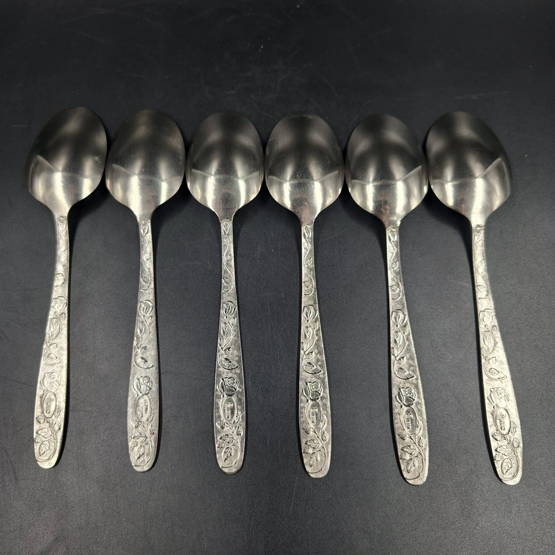 Набор из шести суповых ложек, нержавеющая сталь, СССР, 1970-1990 гг.