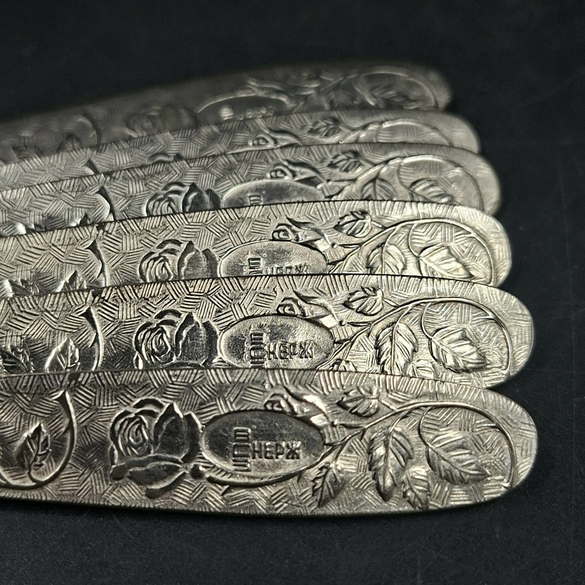 Набор из шести суповых ложек, нержавеющая сталь, СССР, 1970-1990 гг.