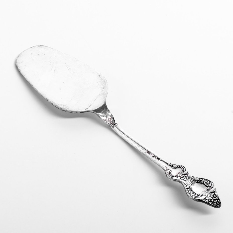 Лопатка сервировочная с фигурной ручкой, мельхиор, Режевский механический завод, г. Реж, СССР, 1970-1990 гг., Режевский механический завод (РМ)