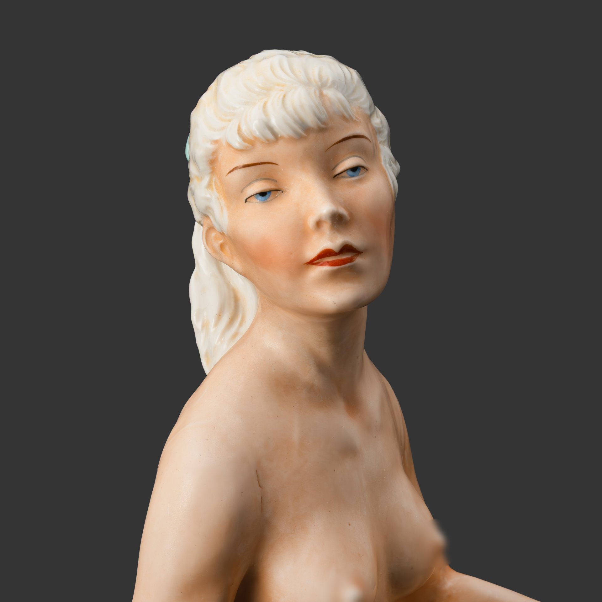 Статуэтка "Обнажённая", автор Kurt Steiner (Курт Штайнер), фарфор, роспись, Unterweissbach Werkstätten (Унтервайсбах), Германия, 1953-1967 гг.