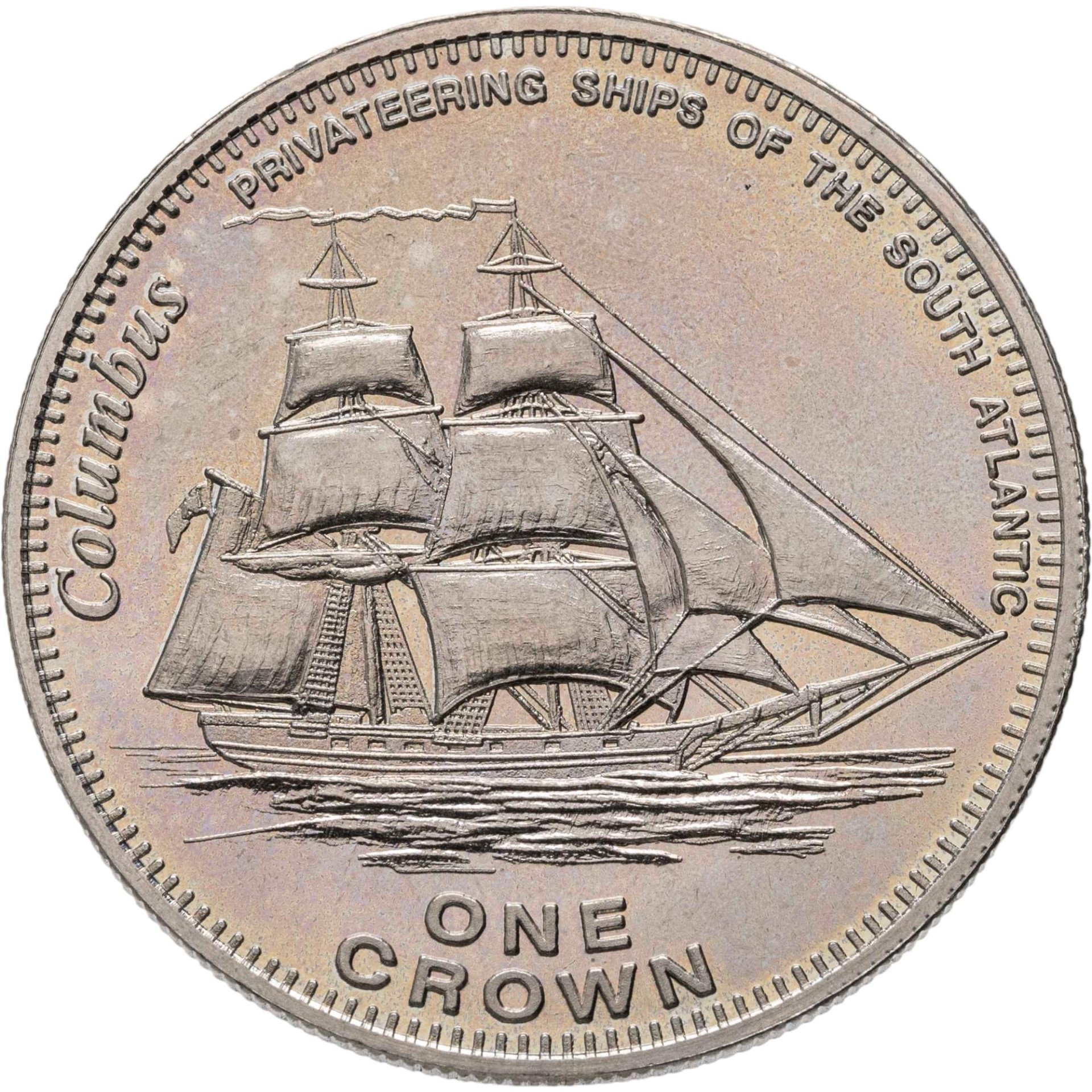 Тристан-да-Кунья 1 крона (crown) 2006 Корабли-приватиры Южной Атлантики - "Columbus"