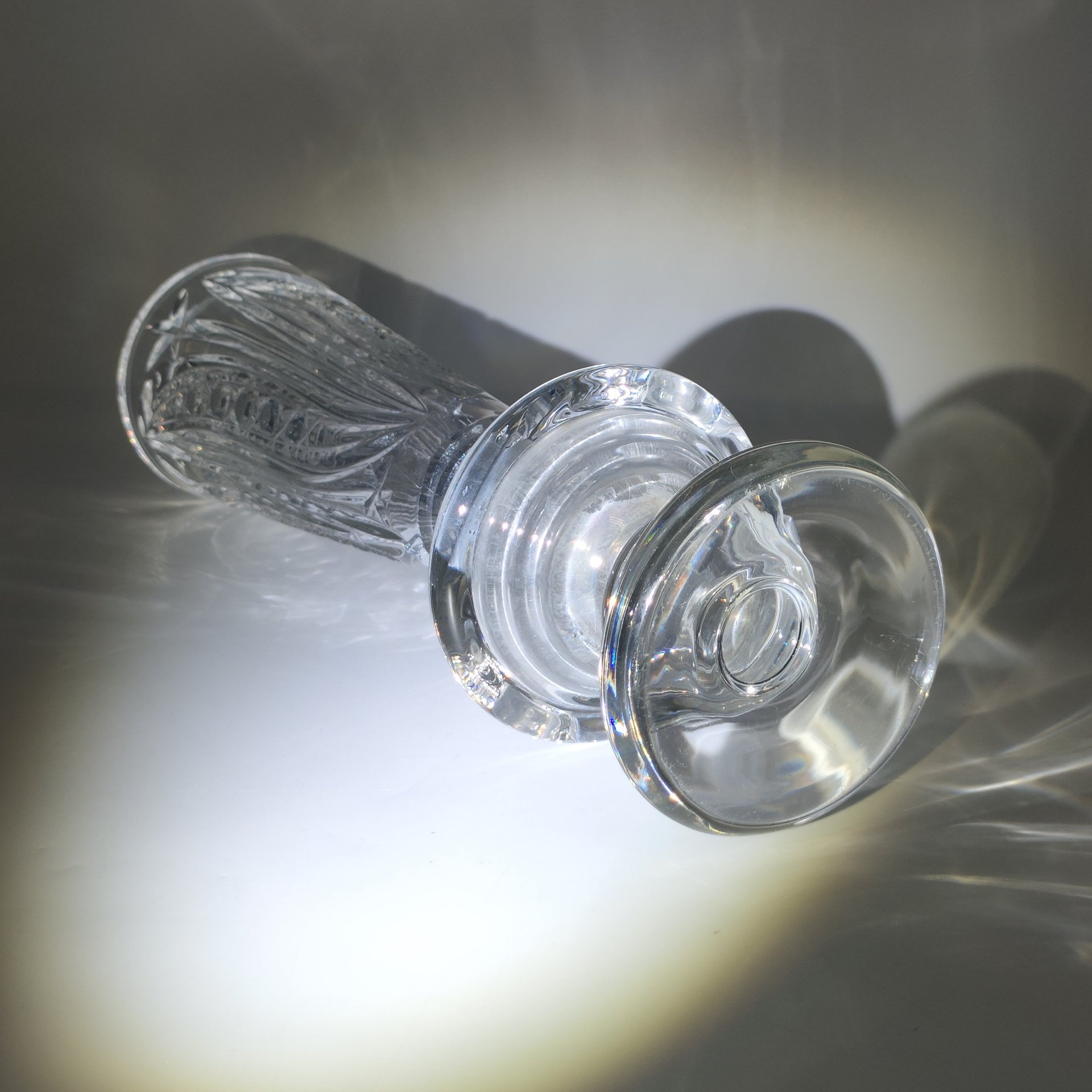 Ваза (кубок) с резным растительным декором, хрусталь, алмазная грань, СССР, 1970-1990 гг.