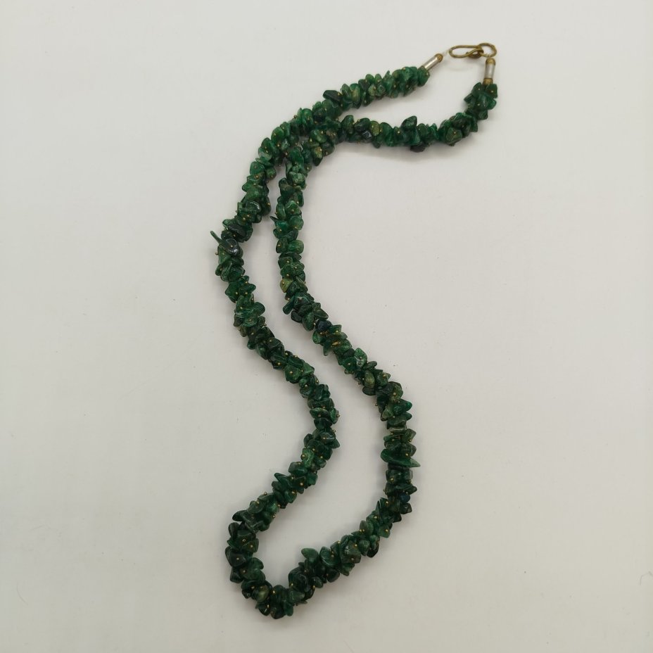 Бусы зеленного оттенка, натуральный камень, металл, СССР, 1970-1990 гг.