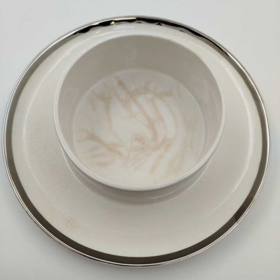 Маслёнка с растительным декором, фаянс, деколь, Enoch Wedgwood (Tunstall) Ltd., Великобритания, 1960-1980 гг.