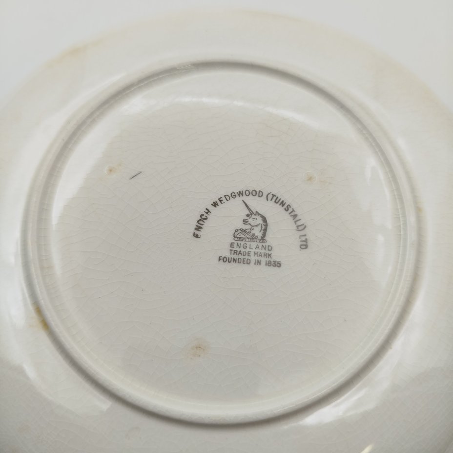 Маслёнка с растительным декором, фаянс, деколь, Enoch Wedgwood (Tunstall) Ltd., Великобритания, 1960-1980 гг.