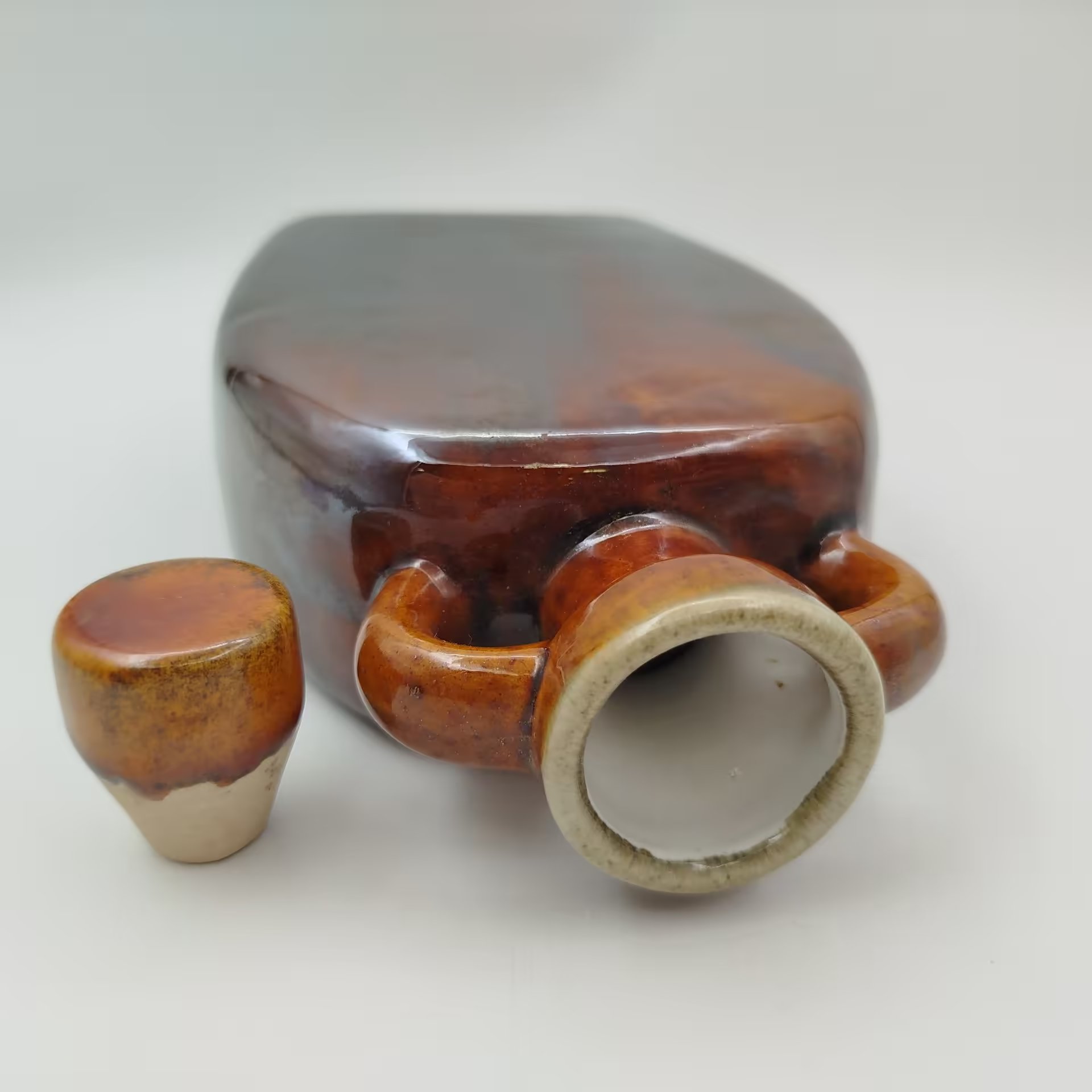 Штоф лаконичной формы, керамика, поливная цветная глазурь,  СССР, 1970-1990 гг.