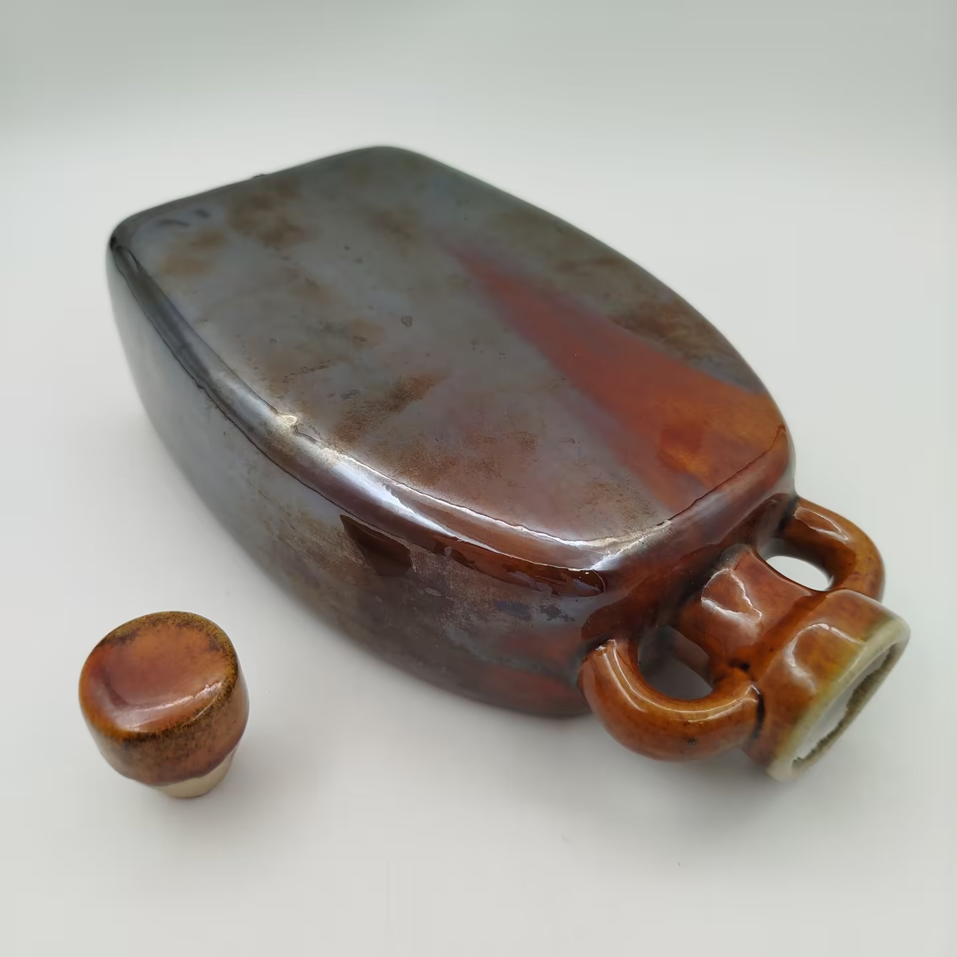 Штоф лаконичной формы, керамика, поливная цветная глазурь,  СССР, 1970-1990 гг.