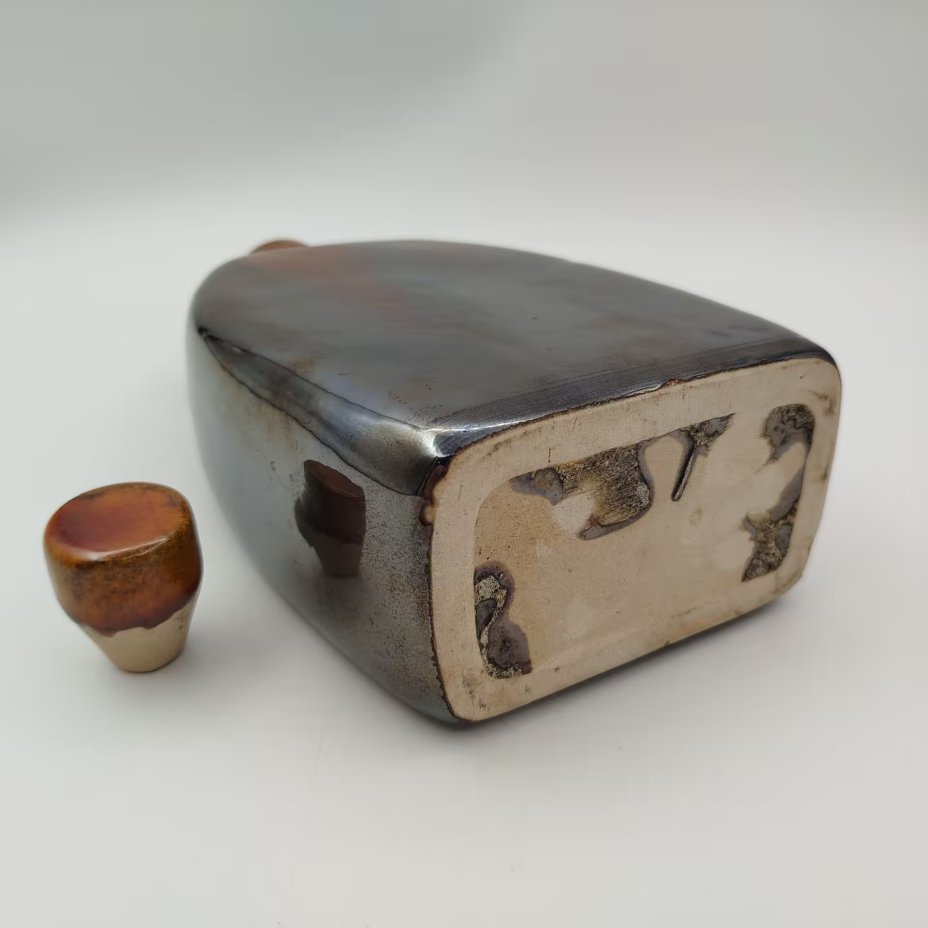 Штоф лаконичной формы, керамика, поливная цветная глазурь,  СССР, 1970-1990 гг.