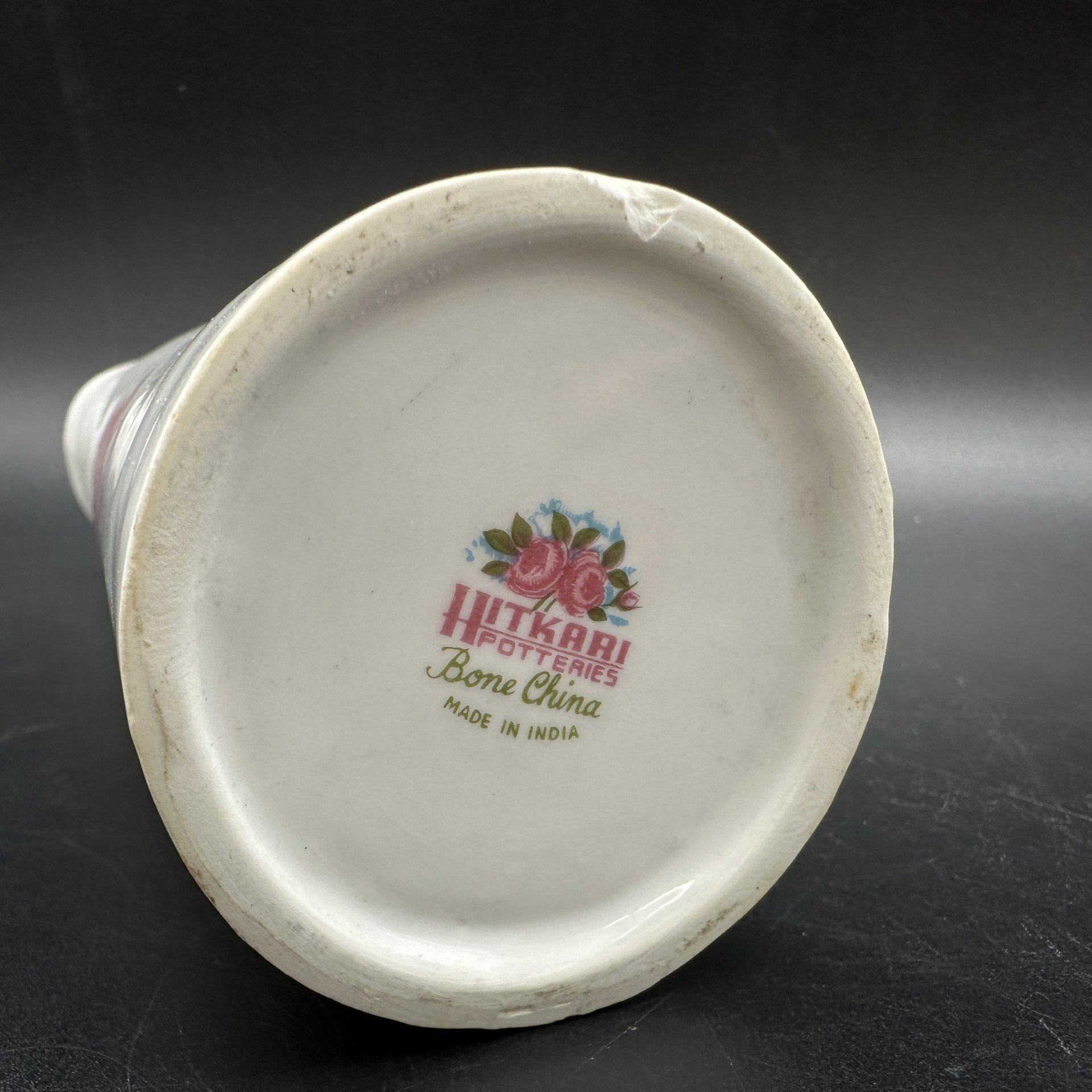 Ваза миниатюрная с цветочным декором, фарфор, деколь, золочение, Hitkari Potteries, Индия, 1990-2010 гг.
