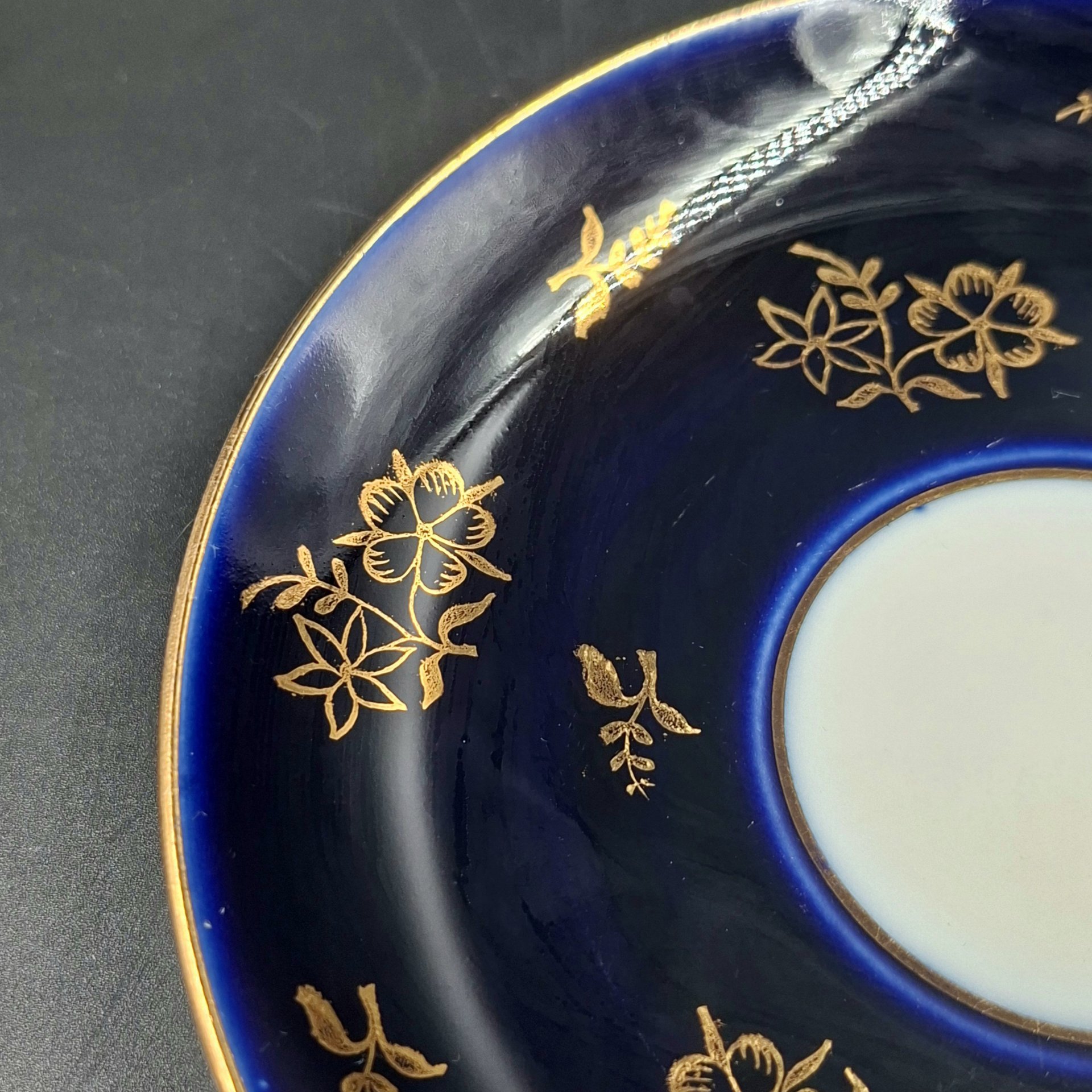 Пара чайная с цветочным декором, Ленинградский фарфоровый завод (ЛФЗ)