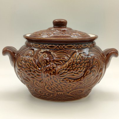 Горшочек для запекания с рельефным декором "Жар-птица"