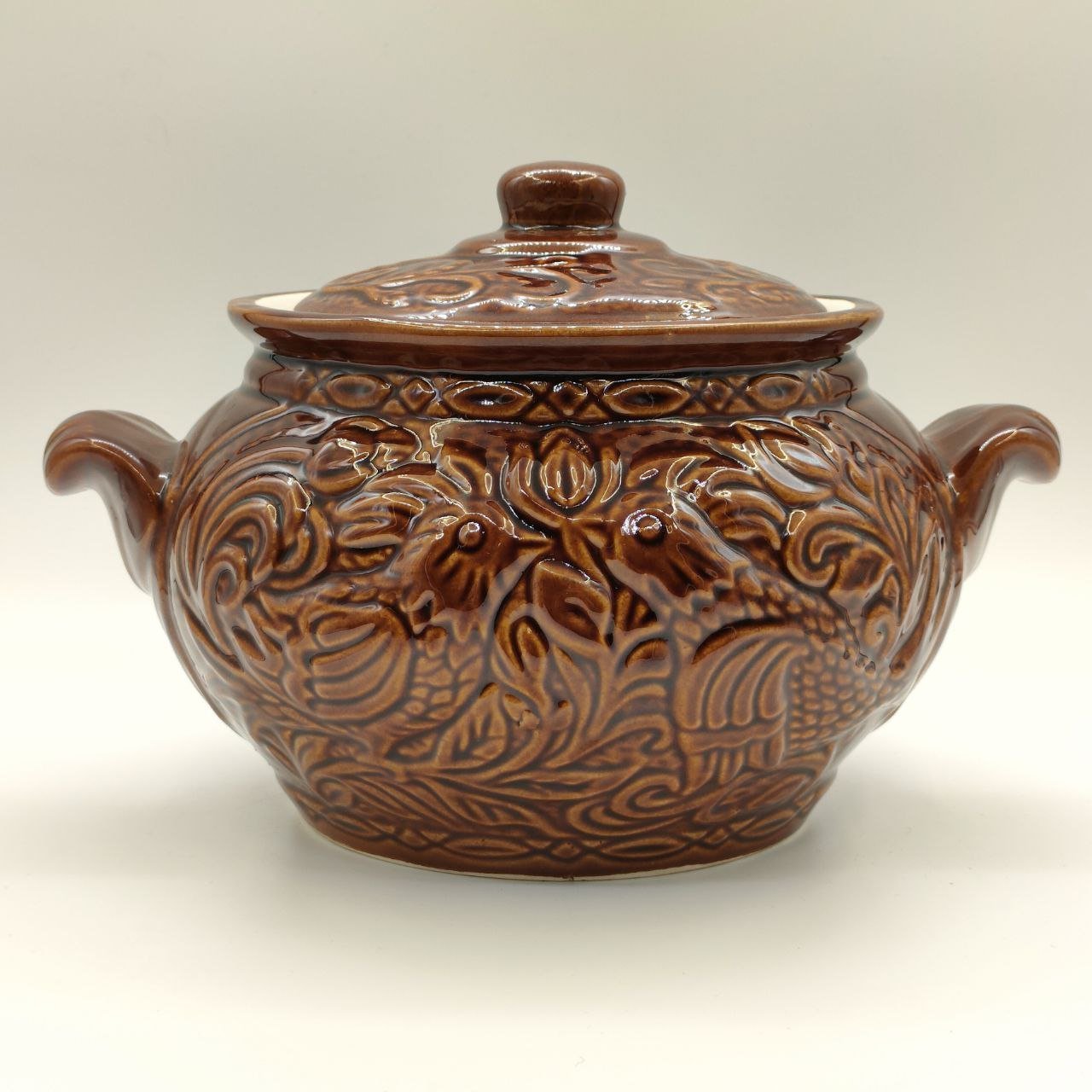 Горшочек для запекания с рельефным декором "Жар-птица"