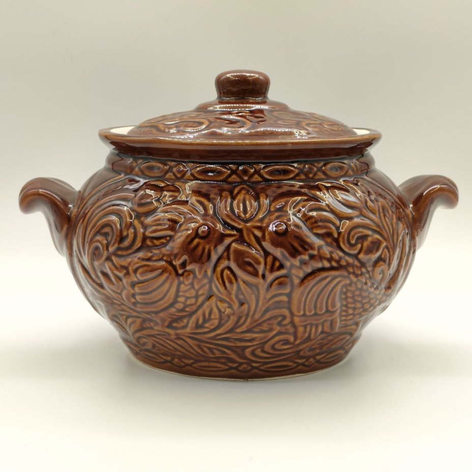 Горшочек для запекания с рельефным декором "Жар-птица"