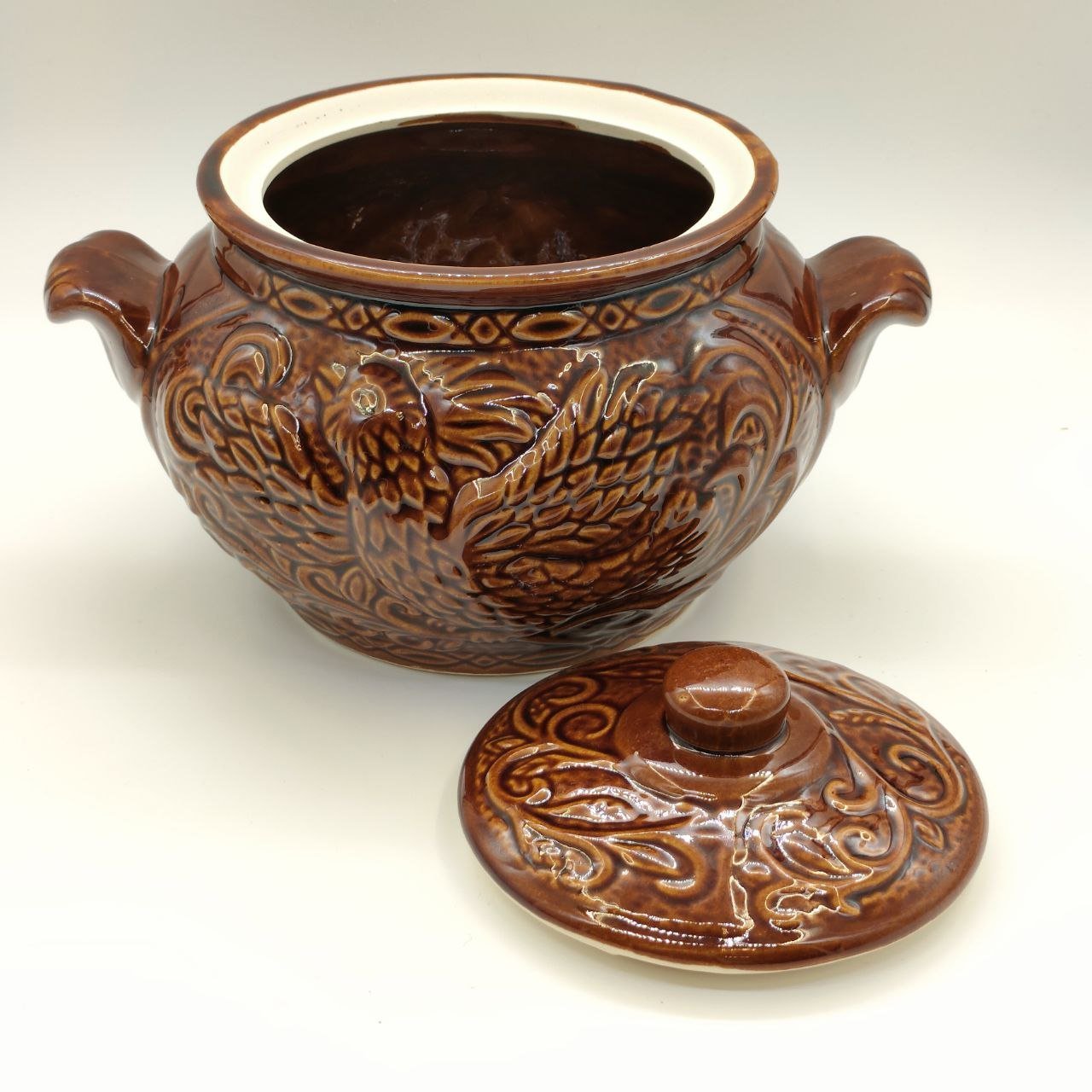 Горшочек для запекания с рельефным декором "Жар-птица"