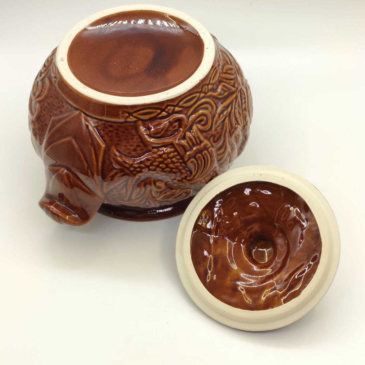 Горшочек для запекания с рельефным декором "Жар-птица"