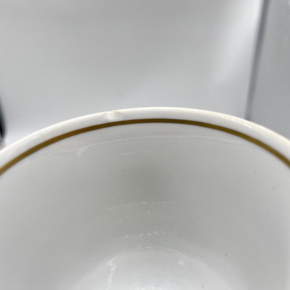 Чайная пара с декором в виде цветочных гирлянд, фарфор, деколь золочение, Graf Von Henneberg Porzellan, 1777 Jlmenau, ГДР, 1973-1977 гг.