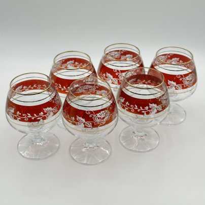 Набор из 6 бокалов с цветочным декором для подачи коньяка, Bohemia Crystal (Bohemia Glass)