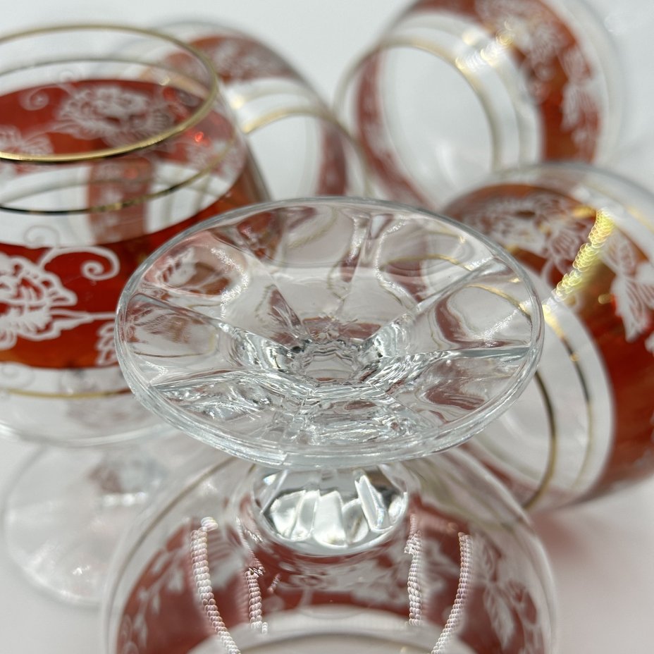 Набор из 6 бокалов с цветочным декором для подачи коньяка, Bohemia Crystal (Bohemia Glass)