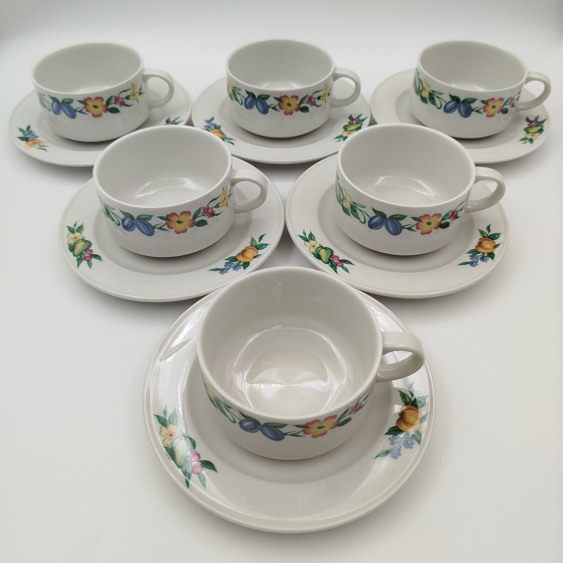 Набор чайных пар с цветочным и ягодным декором на 6 персон, Villeroy & Boch