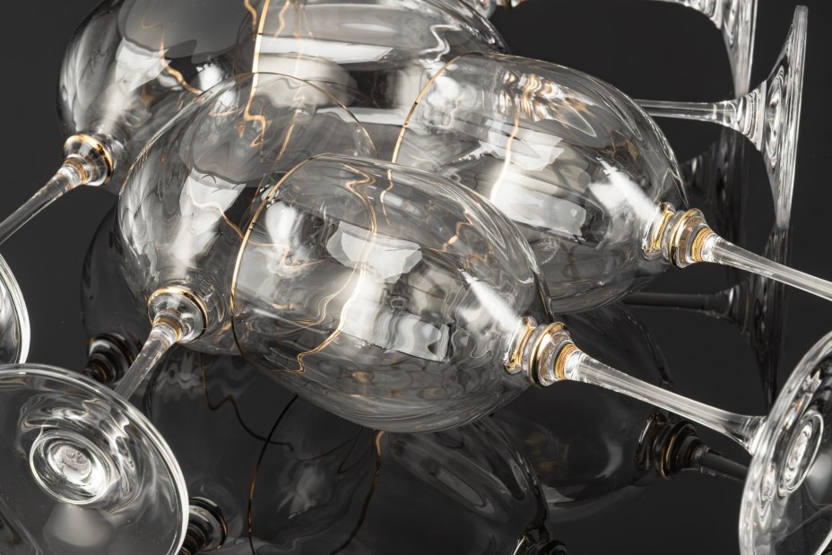 Набор бокалов для вина с рельефным декором на 6 персон