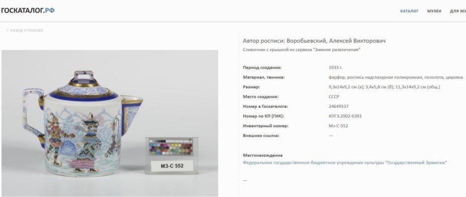 Пара кофейная "Зимние развлечения" ("Зимние забавы"), автор росписи А.В. Воробьевский, автор формы "Майская" Э.М. Криммер, фарфор, роспись, золочение, цировка