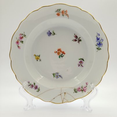 Тарелка суповая с цветочным декором, Meissen (Мейсенский фарфор)