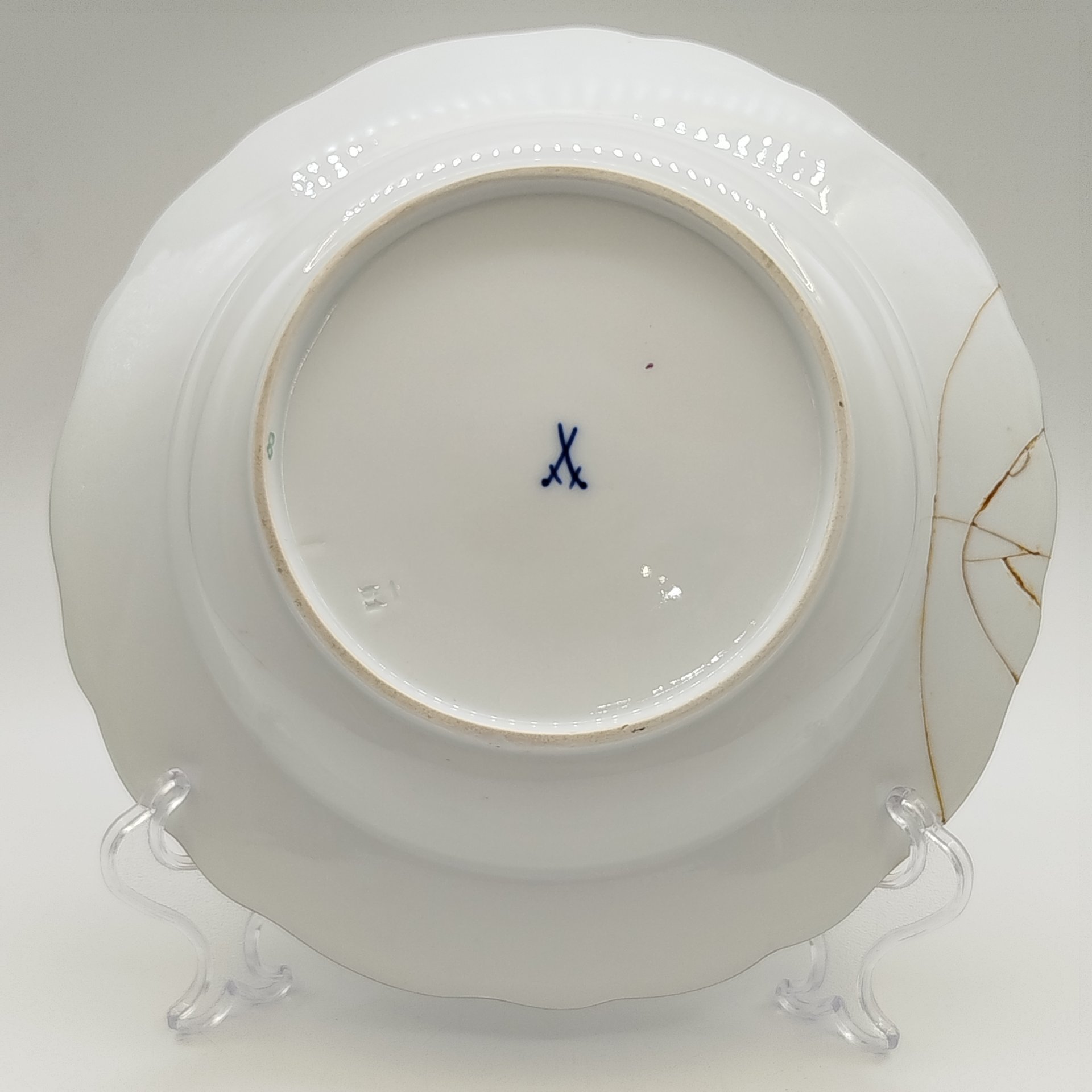 Тарелка суповая с цветочным декором, Meissen (Мейсенский фарфор)