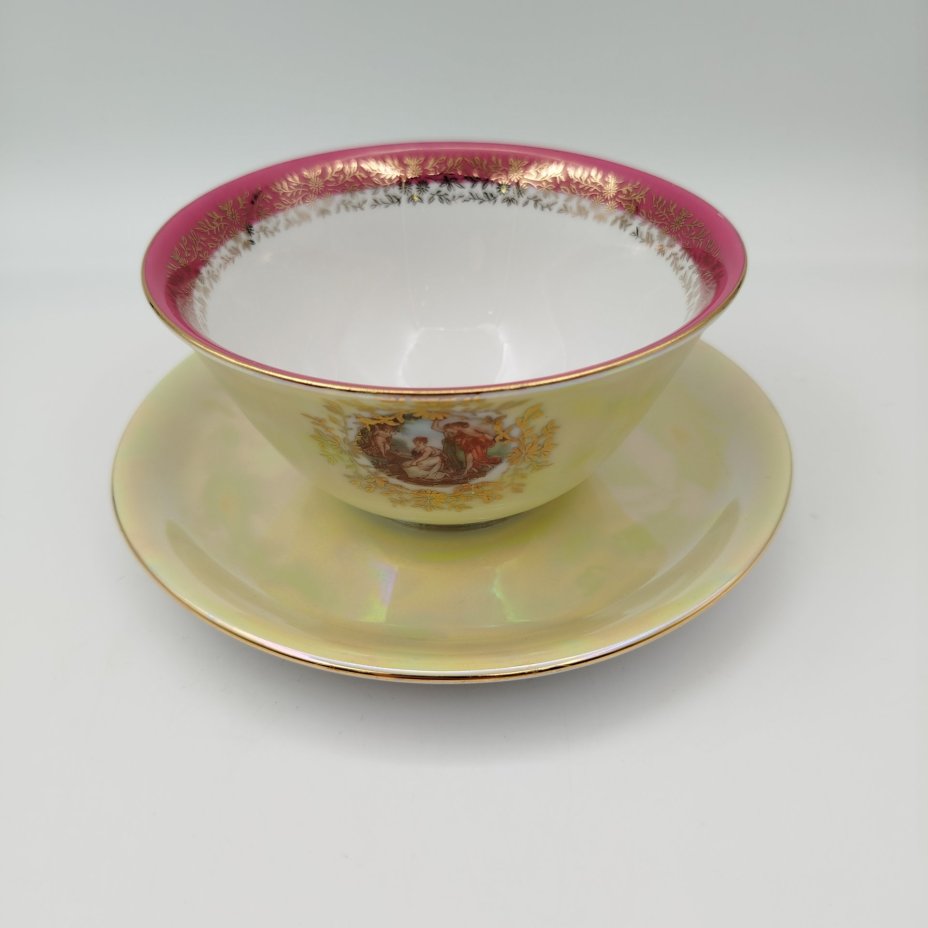 Сухарница из сервиза "Мадонна", фарфор, крытье, люстр, золочение, Fortuna Eisenberg, ГДР, 1960-1973 гг.