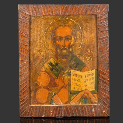 Икона "Святой Николай Чудотворец", дерево, темпера, Российская империя, 1880-1915 гг.