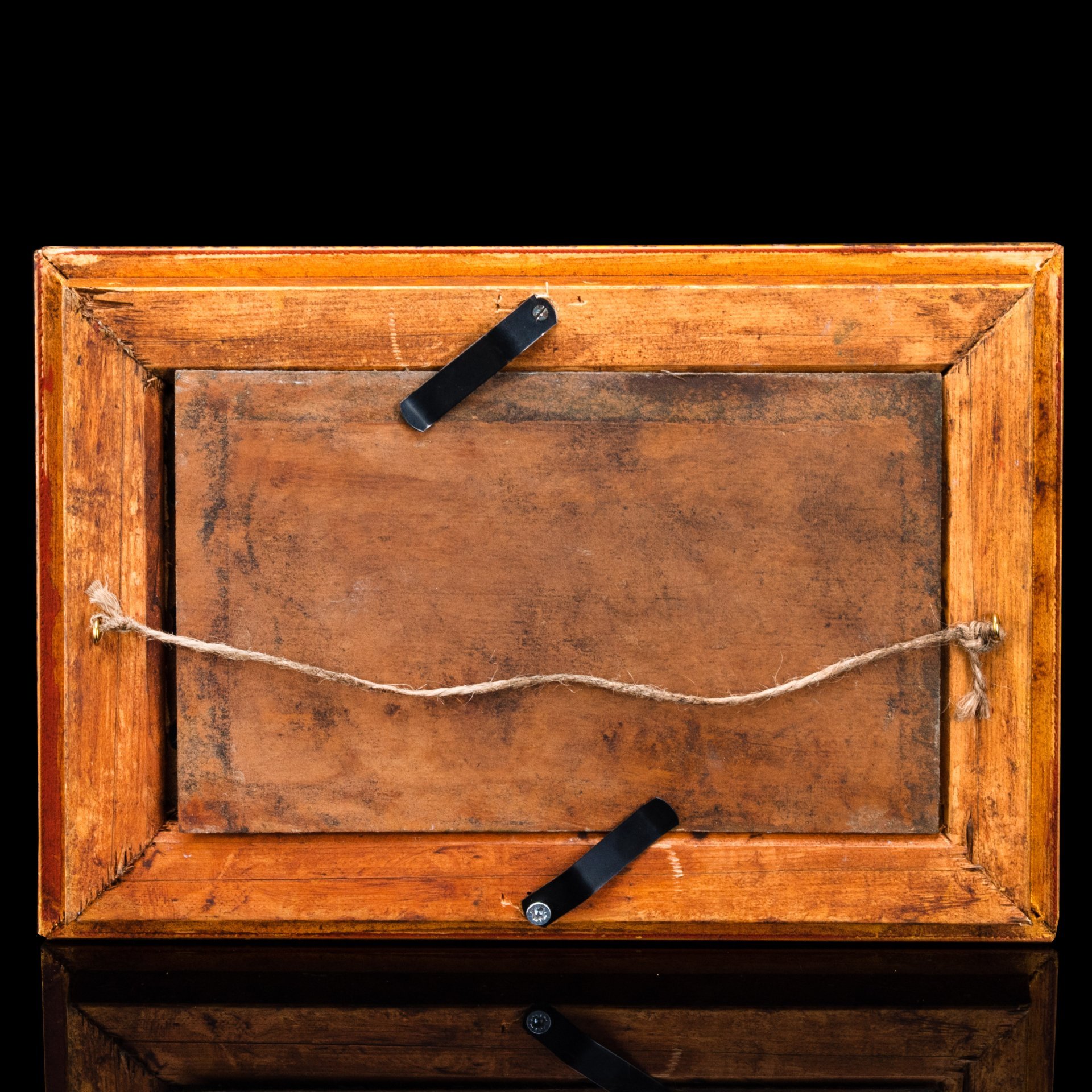 Картина "Морской пейзаж с парусником на закате" в раме, неизвестный художник, дерево, картон, масло, Россия, 1980-2000 гг.