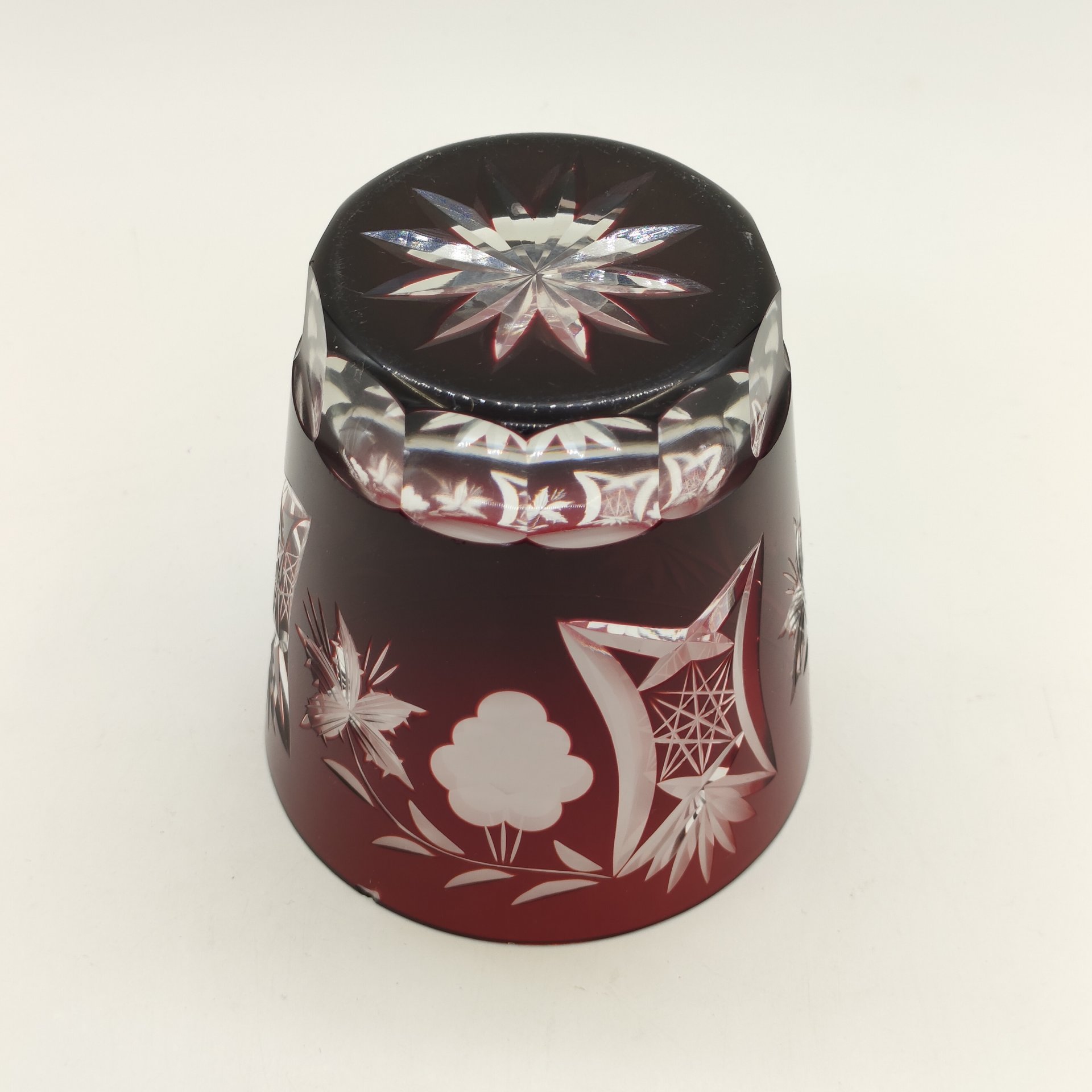 Стакан для виски с резным декором, фирма "Ajka Crystal ", хрусталь, алмазная грань, Венгрия, 1970-1990 гг.