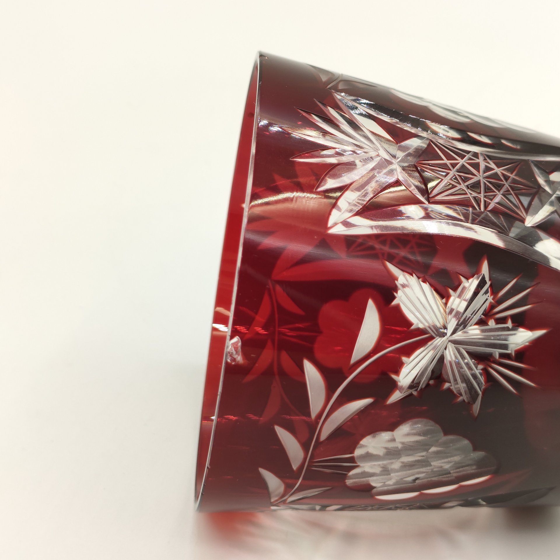 Стакан для виски с резным декором, фирма "Ajka Crystal ", хрусталь, алмазная грань, Венгрия, 1970-1990 гг.