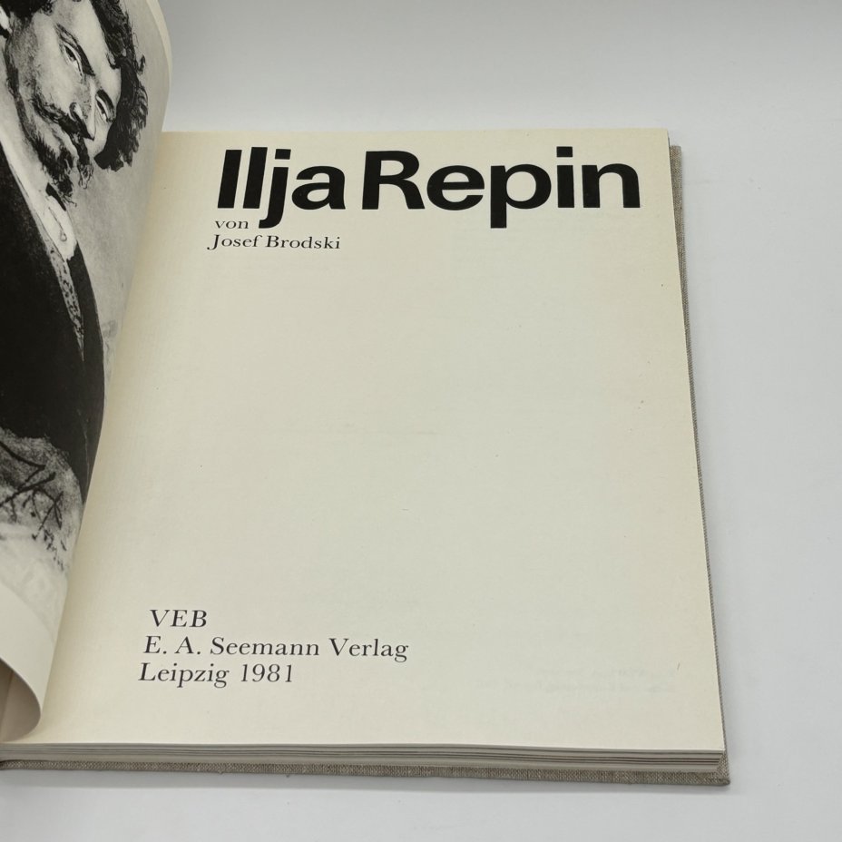 Альбом "Илья Репин" на немецком языке, J. Brodski, VEB E.A. Seeman, бумага, печать, суперобложка