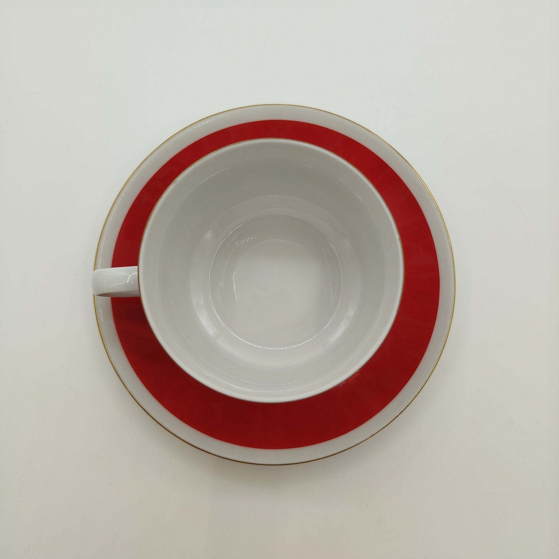 Чайная пара с растительным декором, фарфор, деколь, крытье, золочение, Freiberger Porzellan, ГДР, 1970-1995 гг.