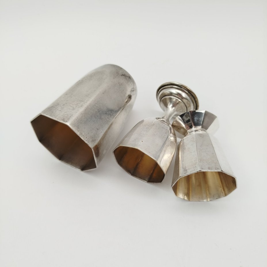 Набор для завтрака (стакан, рюмка и пашотница) с граненым туловом, Derby