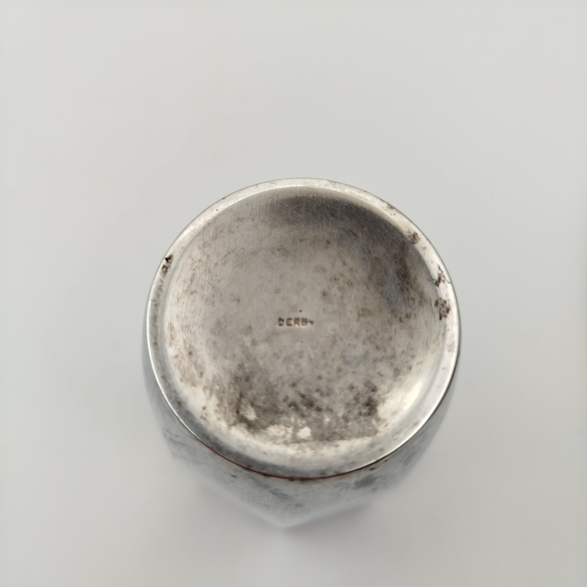 Набор для завтрака (стакан, рюмка и пашотница) с граненым туловом, Derby, металл, Великобритания, 1880-1930 гг.