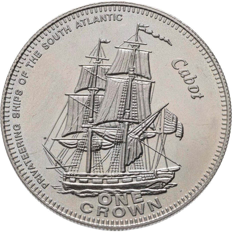 Тристан-да-Кунья 1 крона (crown) 2006 Корабли-приватиры Южной Атлантики - "Cabot"