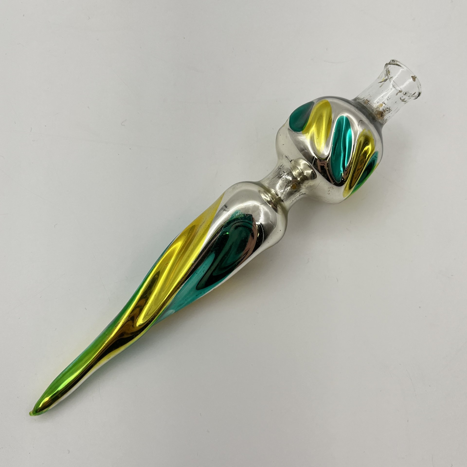 Ёлочная игрушка (навершие) "Пика", стекло, СССР, 1970-1990 гг.