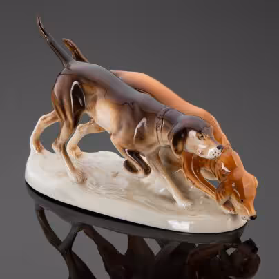 Статуэтка "Охотничьи собаки", Royal Dux