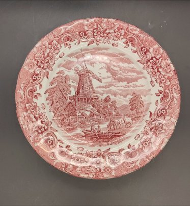 Тарелка декоративная винтажная из серии "Англия 17-ого века Royal Tudor Ware (Королевская посуда эпохи Тюдоров)" по гравюре W.N. Mellor, Ironstone