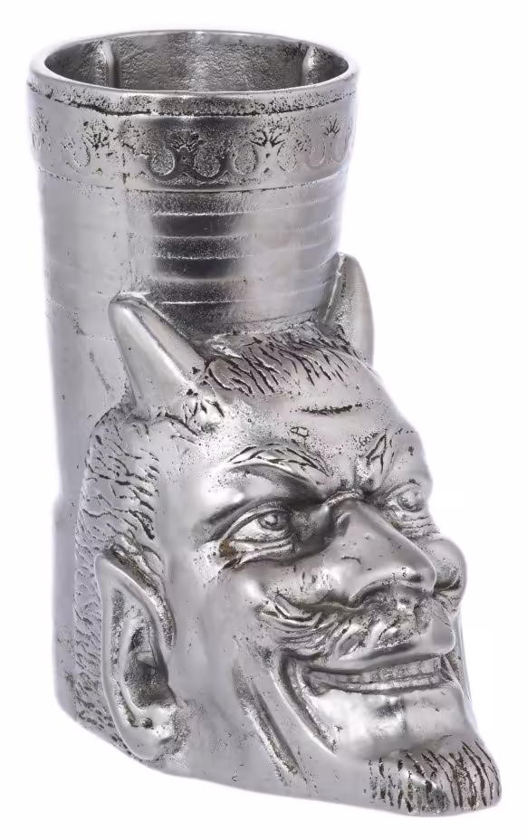 Карандашница "Голова Мефистофеля", сплав металла, крашение, СССР, 1970-1990 гг.