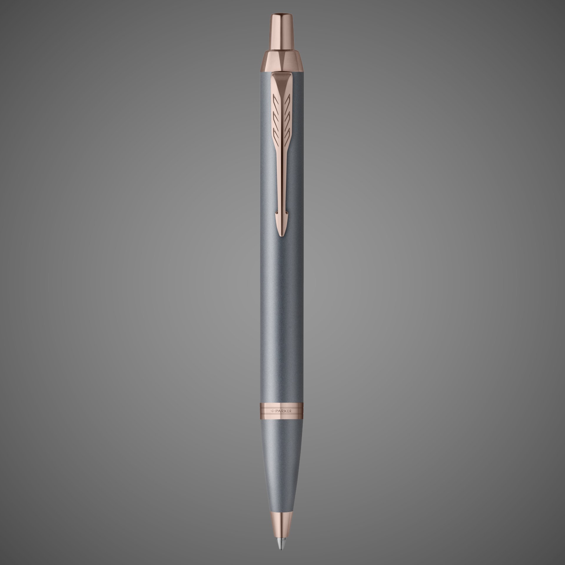 Ручка шариковая Parker "IM Slate Rose Gold PVD Trim" синяя, 1,0мм, подарочная упаковка, Металлы: латунь