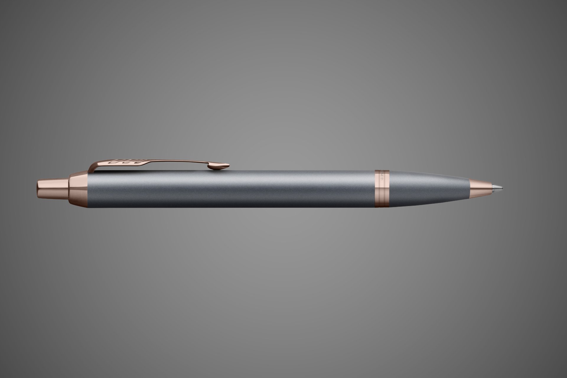 Ручка шариковая Parker "IM Slate Rose Gold PVD Trim" синяя, 1,0мм, подарочная упаковка, Металлы: латунь