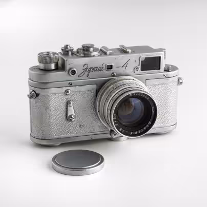 Фотоаппарат "Зоркий-4" с объективом "Юпитер-8" в оригинальном кофре, Красногорский механический завод (КМЗ)