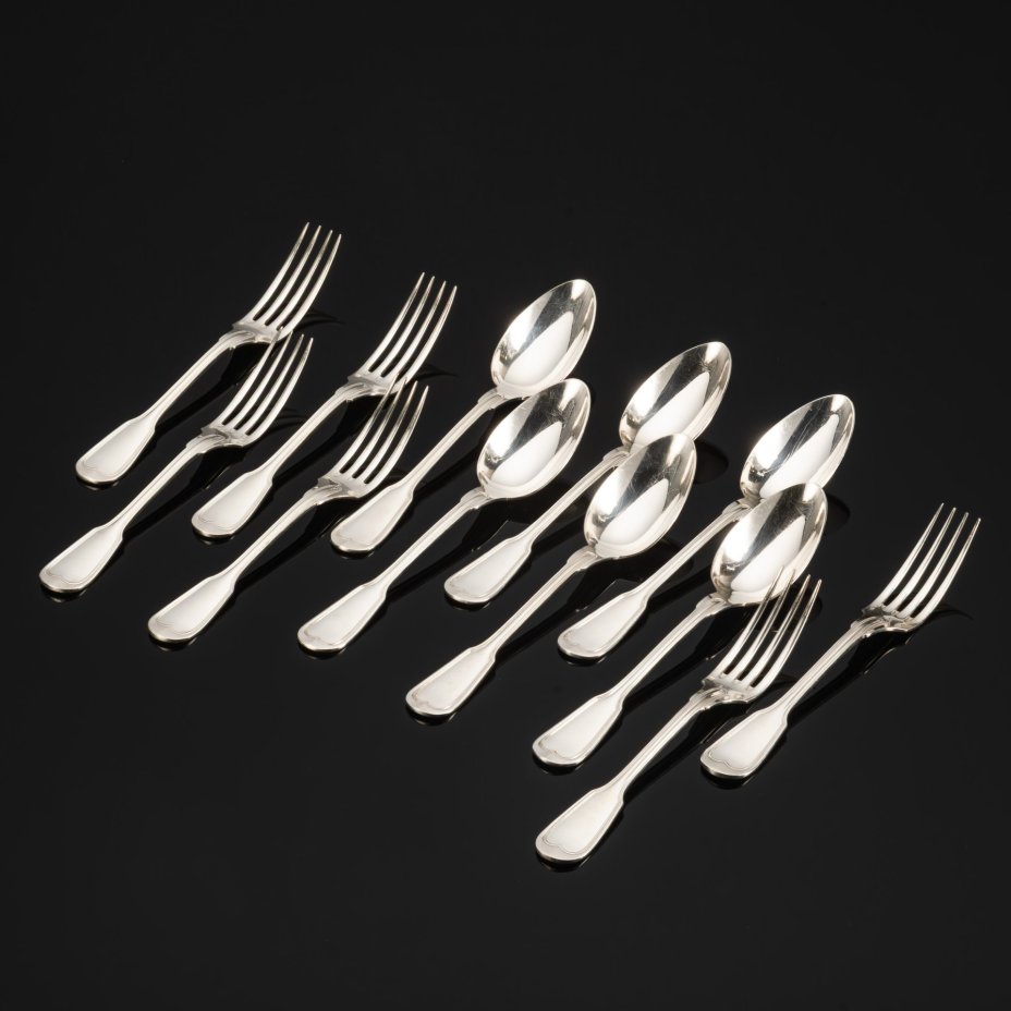 Набор столовых прибор на 6 персон в кофре (столовые ложки и вилки), Alfenide (Christofle)