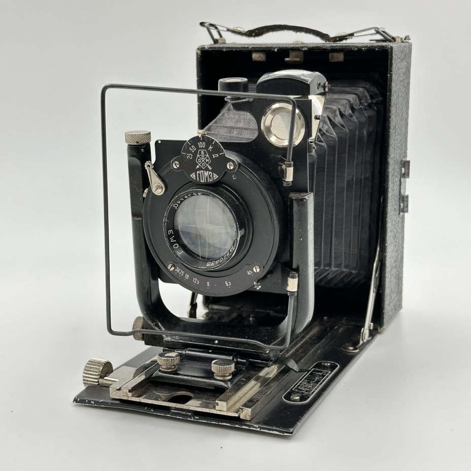 Фотоаппарат Фотокор-1 с аттестатом в оригинальном кофре, металл, стекло, ткань, Государственный оптико-механический завод имени ОГПУ (ГОМЗ), СССР, 1939 г., Государственный оптико-механический завод имени ОГПУ (ГОМЗ)